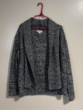 WindRiver Cozy Coastal Nautical Open-Front Gray Marled Cardigan women’s medium